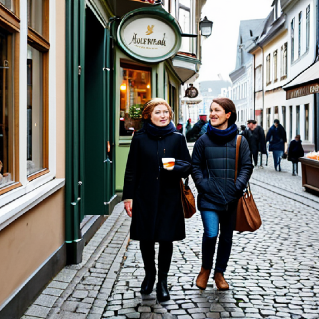 Authentic City Tour**

"A professional female tour guide, fully clothed in modest, comfortable walking attire, leading a small group through a charming cobblestone street in Hamburg, Germany. They are pausing in front of a quaint caf&eacute;, Franzbr&ouml;tchen pastries visible in the window. The scene is warm and inviting, capturing the essence of local culture. Safe for work, appropriate content, perfect anatomy, natural proportions, professional photography, high quality."

**