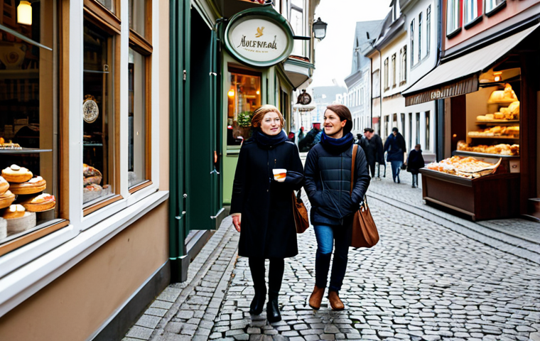 Authentic City Tour**

"A professional female tour guide, fully clothed in modest, comfortable walking attire, leading a small group through a charming cobblestone street in Hamburg, Germany. They are pausing in front of a quaint caf&eacute;, Franzbr&ouml;tchen pastries visible in the window. The scene is warm and inviting, capturing the essence of local culture. Safe for work, appropriate content, perfect anatomy, natural proportions, professional photography, high quality."

**
